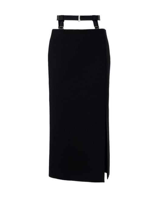 Mugler Black Cutout Pencil Skirt