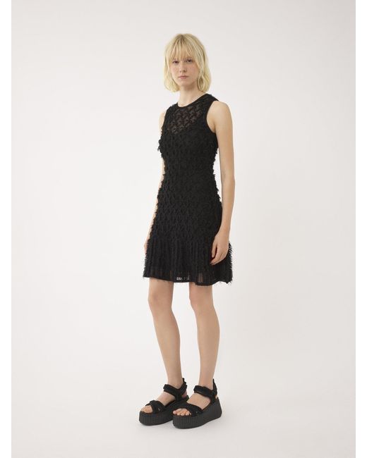 Chloé Black Chlo Lace Detailed Flared Mini Dress