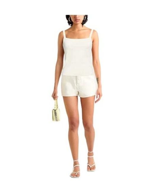 Rag & Bone White Solid Crew Neck Sleeveless T-Shirt