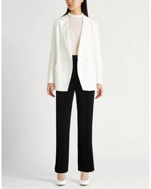 Max Mara Black Solid Stretch Wide-Leg Pants