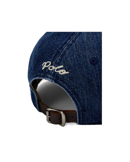 Polo Ralph Lauren Blue Script Logo Baseball Hat for men