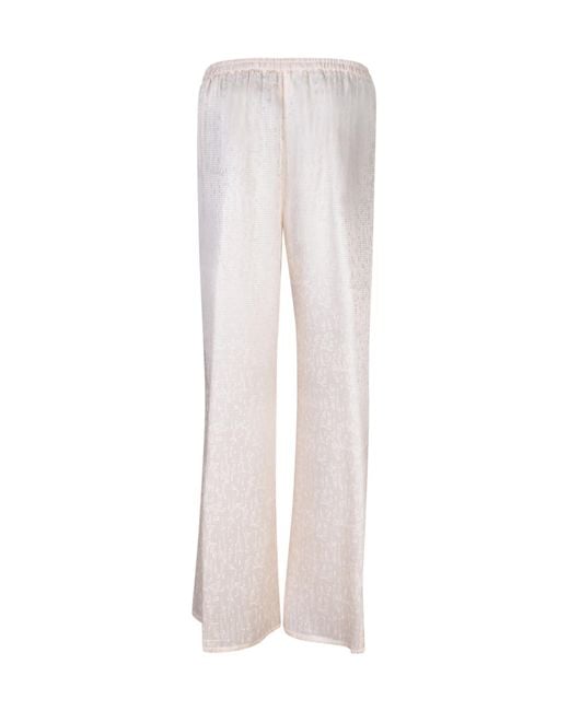 Forte_forte White Flared Silk-Blend Pants