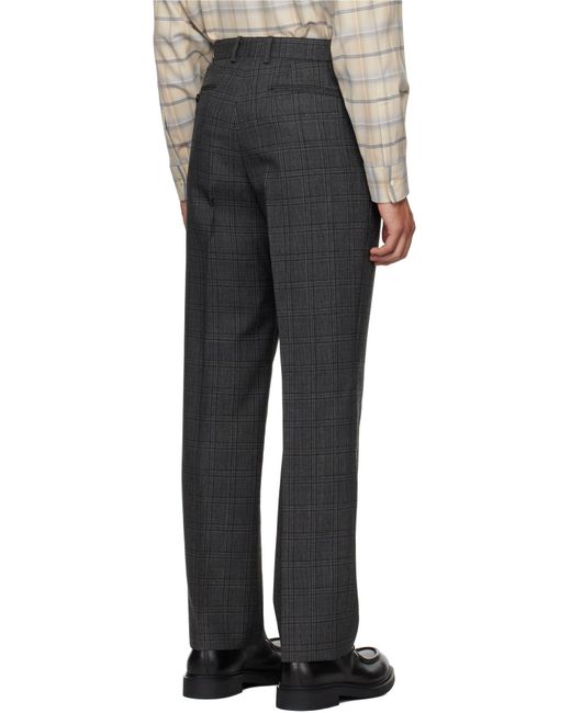 スーツ AURALEE BLUEFACED WOOL CHECK SLACKS 3 AURALEE Bluefaced Wool Check Trousers in Gray for Men | Lyst