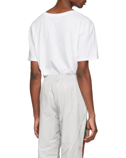 Gucci White Oversize Washed T-Shirt With Logo for men