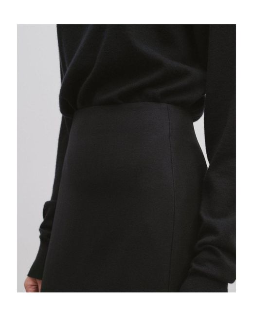 The Row Black Bartelle Wool Skirt