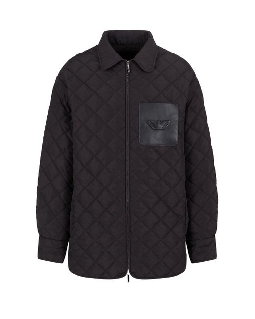 Emporio Armani Black Diamond Quilted Nylon Jacket for men