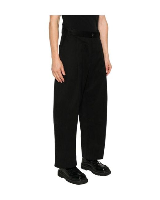 Studio Nicholson Black Belt-Loop Casual Pants for men