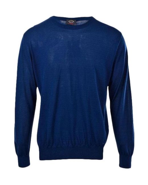 Paul & Shark Blue Round-Neck Long-Sleeved Pullover for men