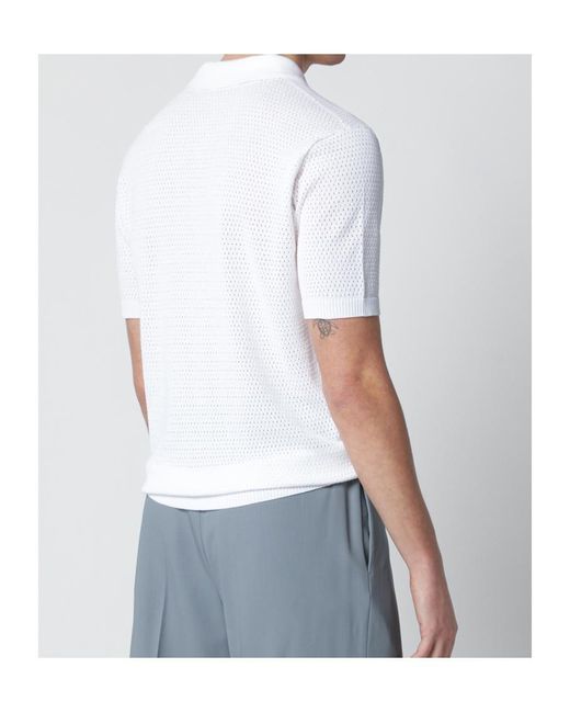 Roberto Collina White Short-Sleeve Polo Shirt for men