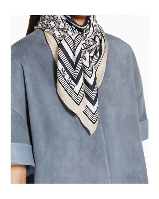 Max Mara Gray All-Over Printed Scarf