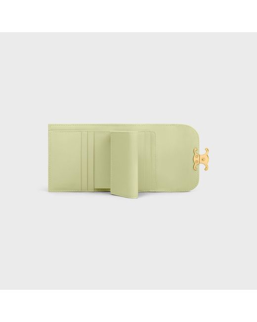 Céline Yellow Small Flap Wallet Triomphe