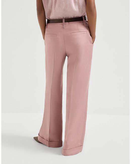 Brunello Cucinelli Pink Diagonal Flared Trousers