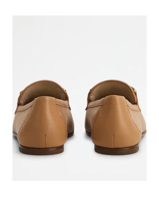 Tod's Brown Kate-Chain Leather Loafers