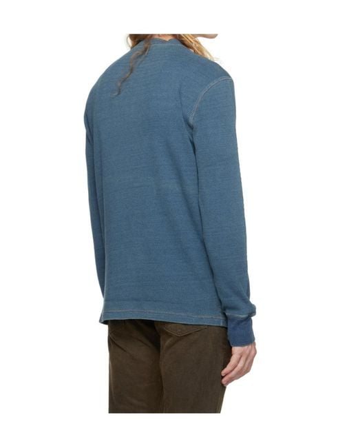 RRL Blue Ralph Lauren Button-Plaquet Knitted T-Shirt for men