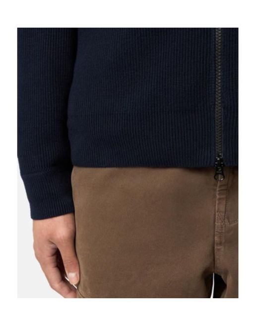 Stone Island Blue Logo Patch Zip-Up Jumper for men