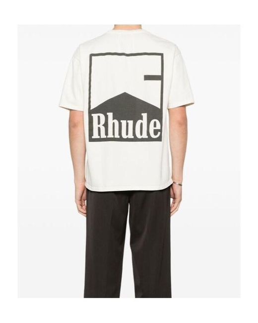 Rhude White Logo Graphic T-Shirt for men