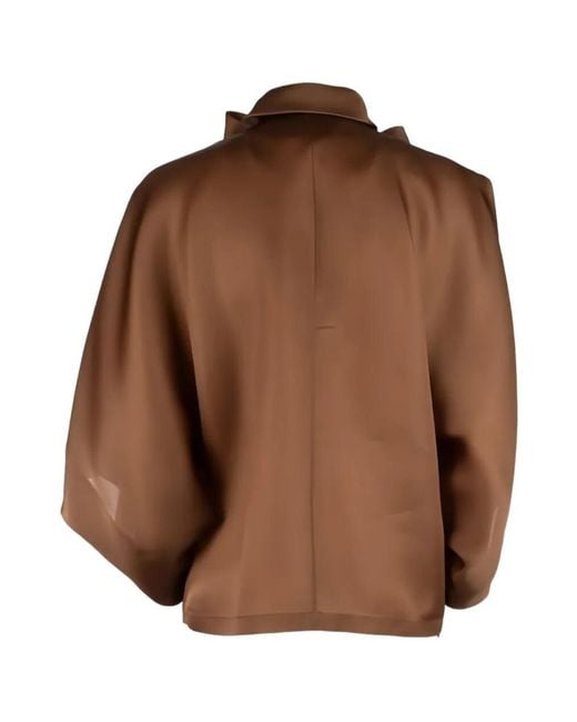 Alberta Ferretti Brown Bow Shirt