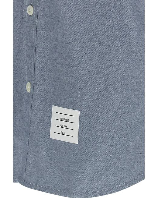 Thom Browne Blue Bar Flannel Shirt for men