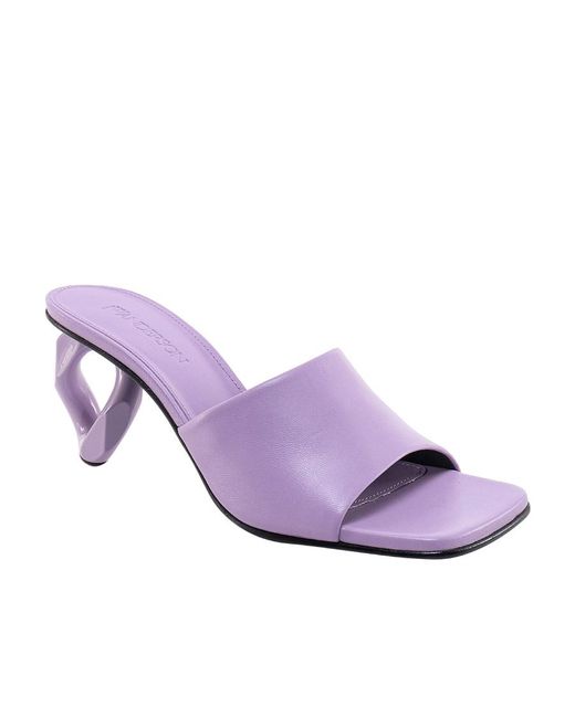 J.W. Anderson Purple Logo Square-Toed High-Heeled Sandals