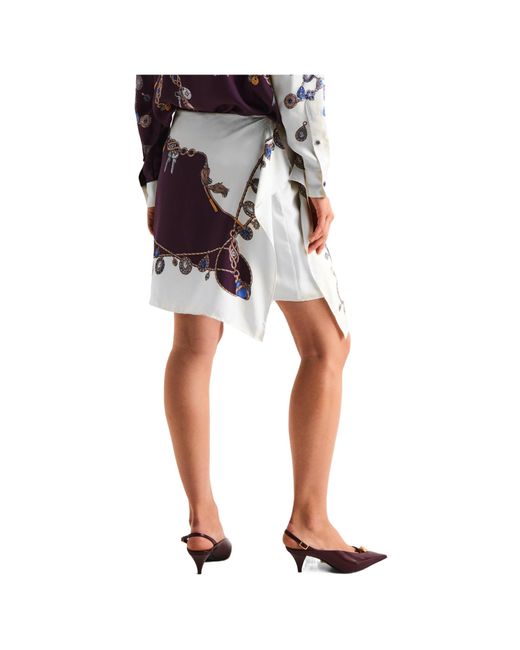Versace Purple Short Skirt Printed