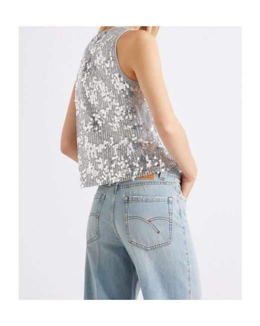 Marella White Sequin Top