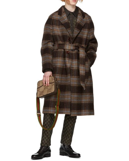 Gucci Brown Gg Supreme Messenger Crossbody Bag for men