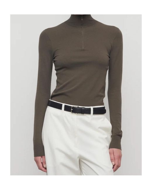 The Row Green Lalea Stretch-Knit Top