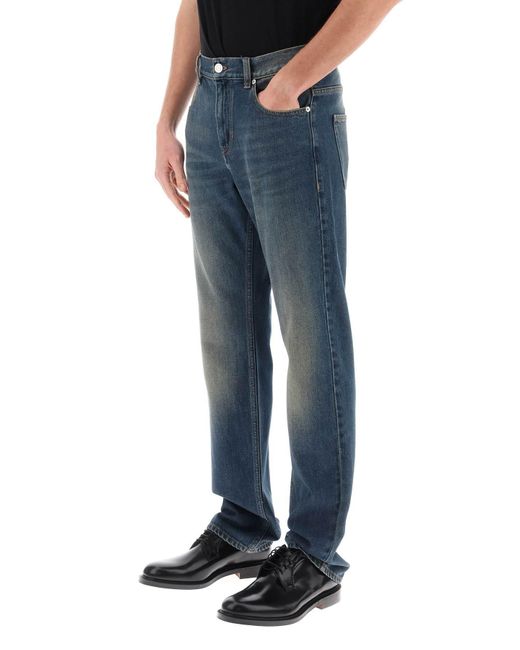 Isabel Marant Blue Logo Patch Flared Jeans for men