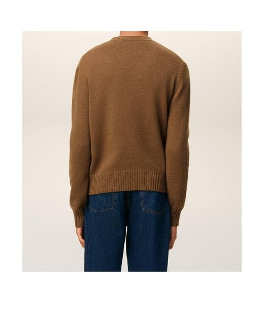 AMI Brown Ami De Coeur Crewneck Sweater for men