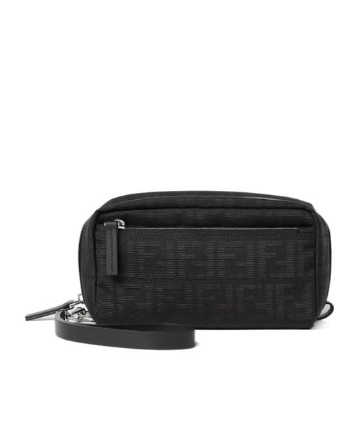 Fendi Black Double Zip Toiletry Ase Small for men