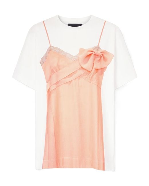 Simone Rocha Pink Printed Crew Neck T-Shirt