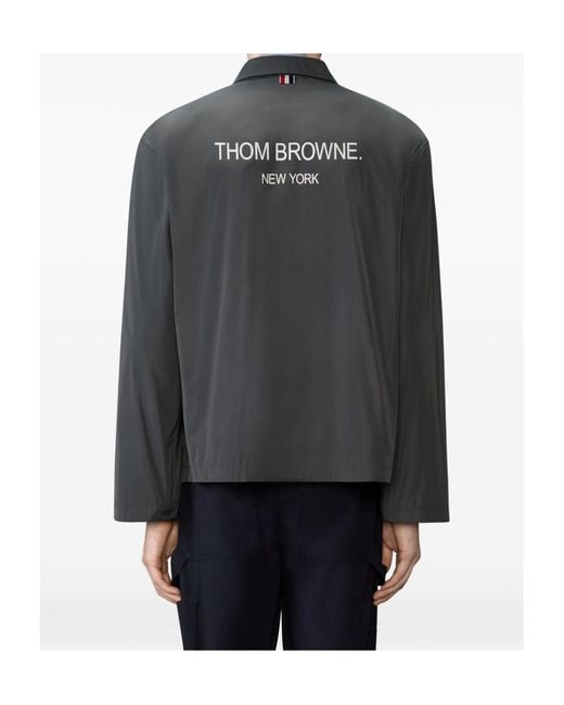 Thom Browne Gray Light Memory Tech Packable Sportcoat for men