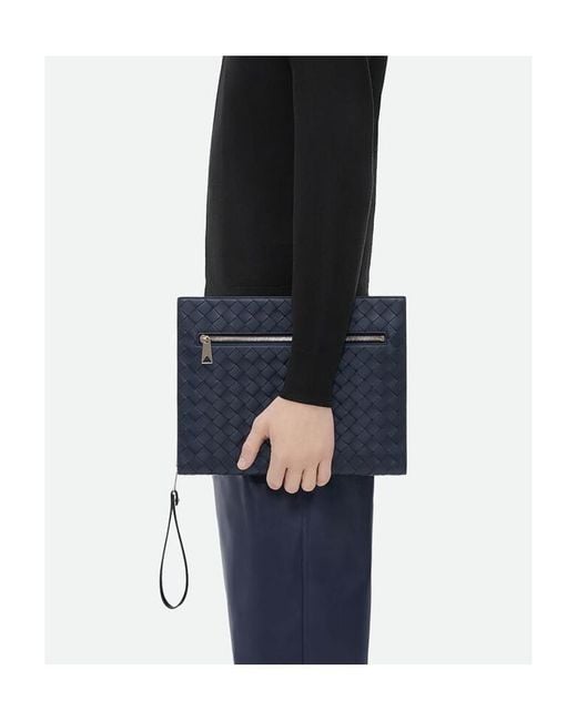 Bottega Veneta Blue Medium Intrecciato Document Case for men