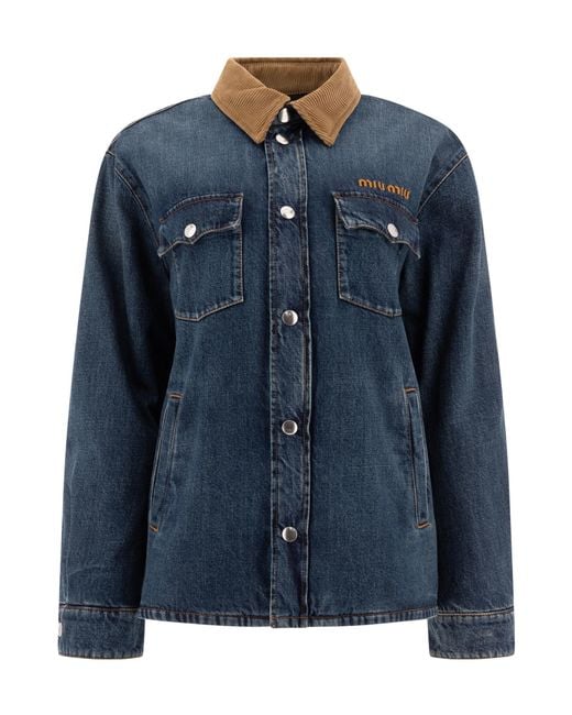 Miu Miu Blue Denim Down Jacket