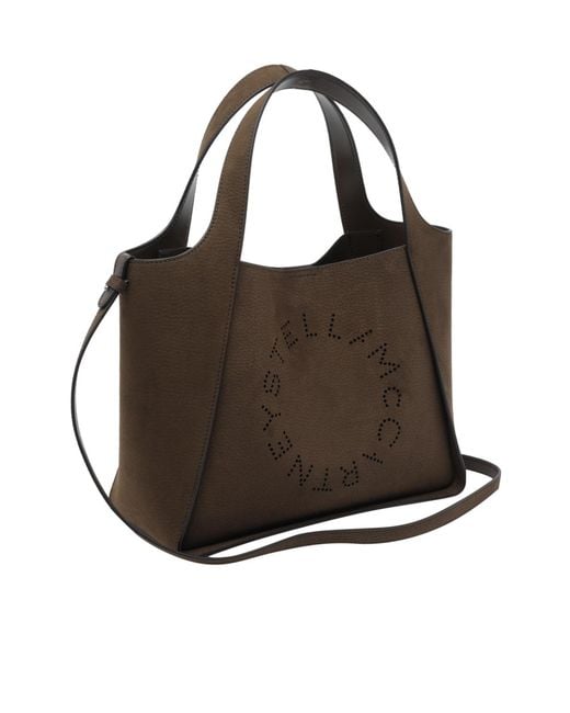 Stella McCartney Brown Logo Printed Tote Bag