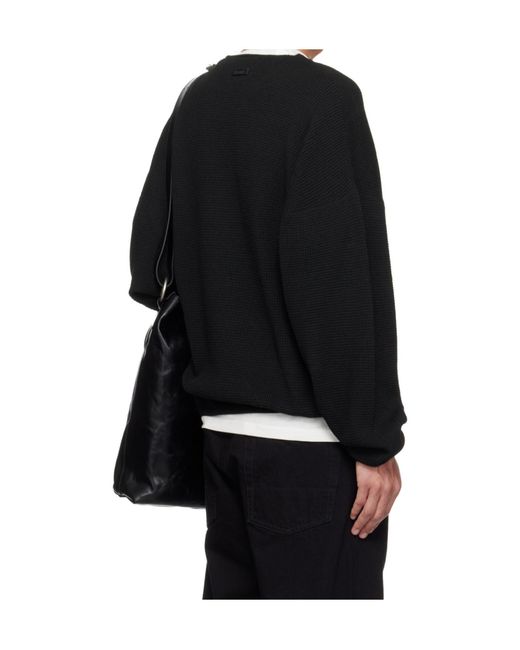 Fear Of God Black Waffle Crewneck Sweater for men