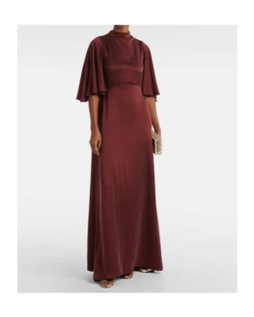 Roksanda Red Kalydria Caped Silk Gown