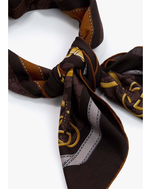 Gucci Brown Harry Twill Scarf
