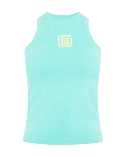 Balmain Blue Soft Tight Vest
