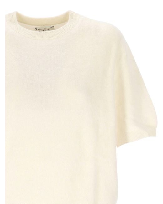 Soft Goat Natural Short-Sleeved Knitwear