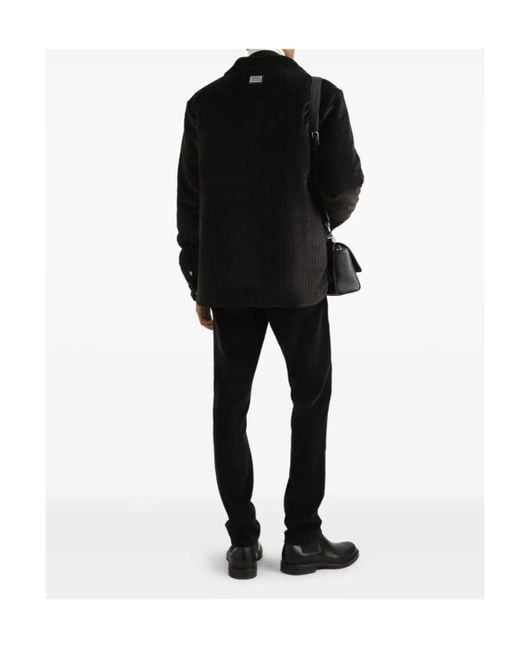 Dolce & Gabbana Black Logo Plaque Straight-Leg Trousers for men