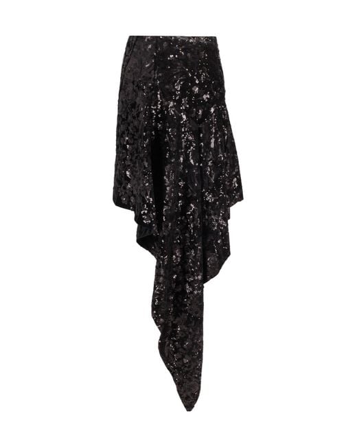 Niccolò Pasqualetti Black Cascata Sequined Skirt