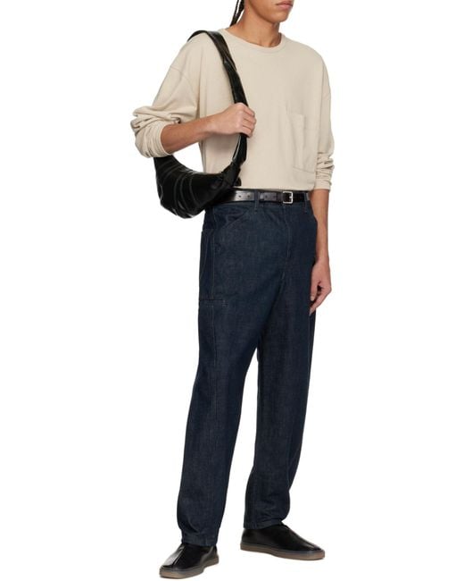 Lemaire Black Small Croissant Zipped Shoulder Bag for men