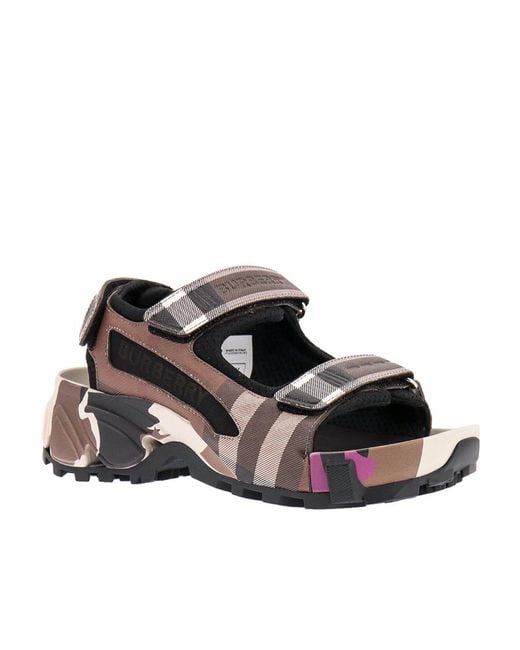 Burberry Multicolor Arthur Check-Pattern Sandals