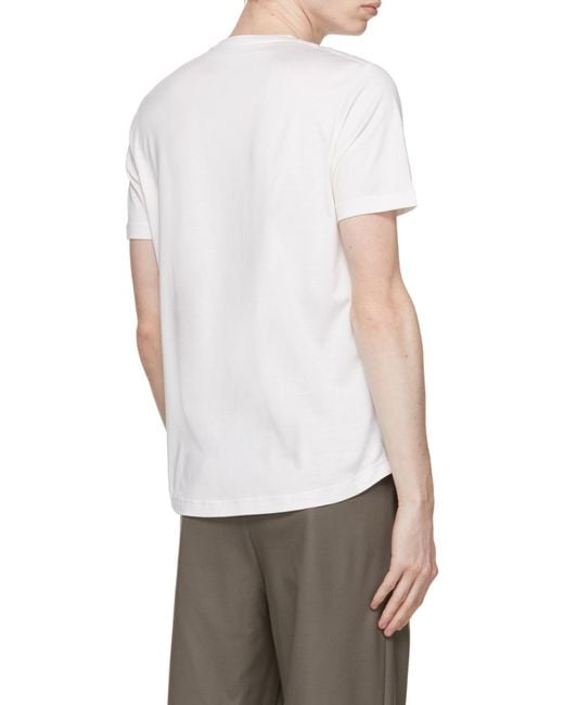 Loro Piana White Short-Sleeved Crewneck T-Shirt for men