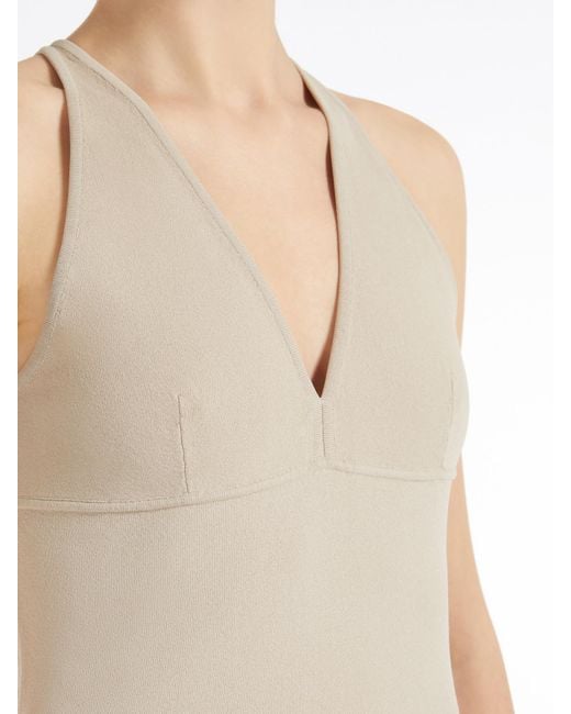 Max Mara Natural Armida1234 V-Neck Sleeveless Top