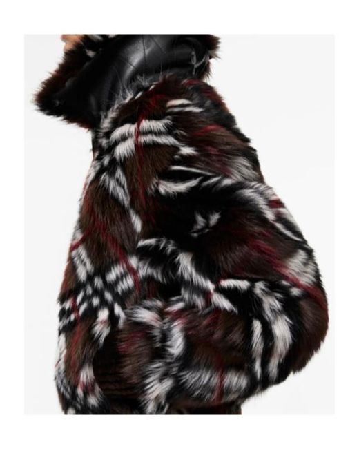 Burberry Black Check Shearling Lisvane Jacket