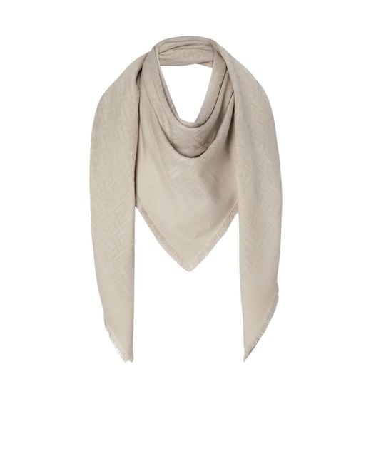 Fendi White Ff Shawl