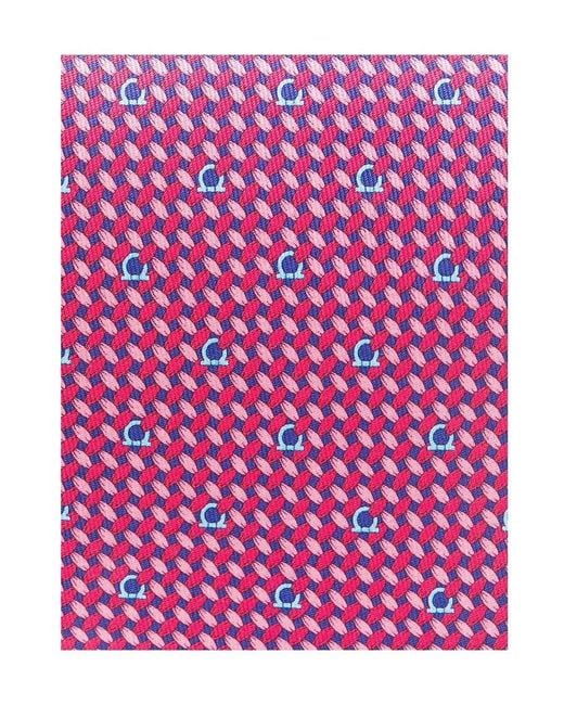 Ferragamo Pink Printed Tie for men