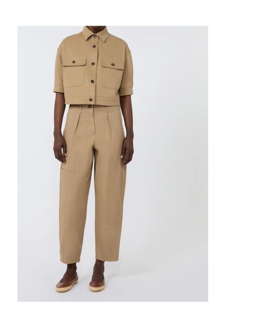 Max Mara Natural Autta Pleated High-Waist Pants